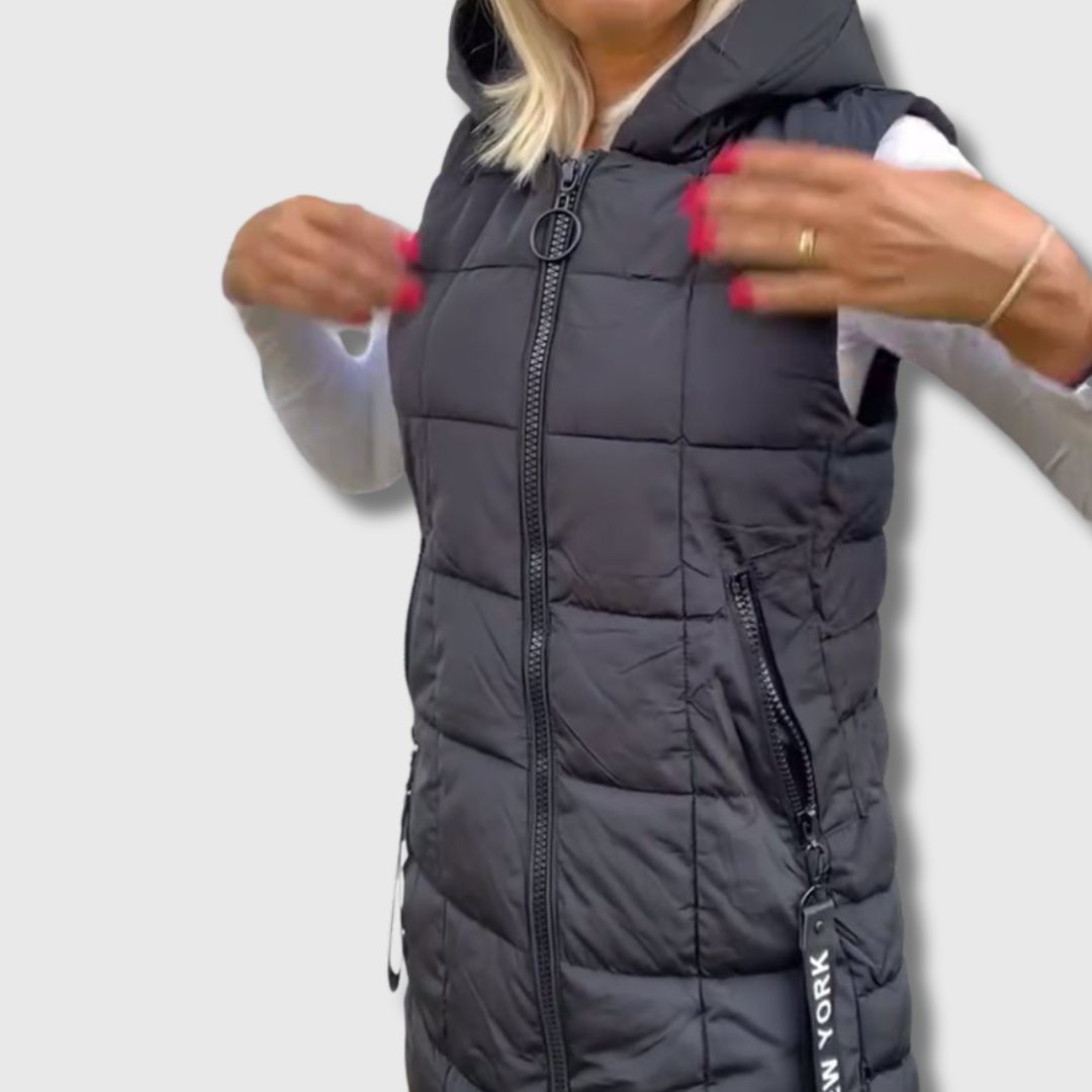 Claudia | Pikowana kamizelka z kapturem