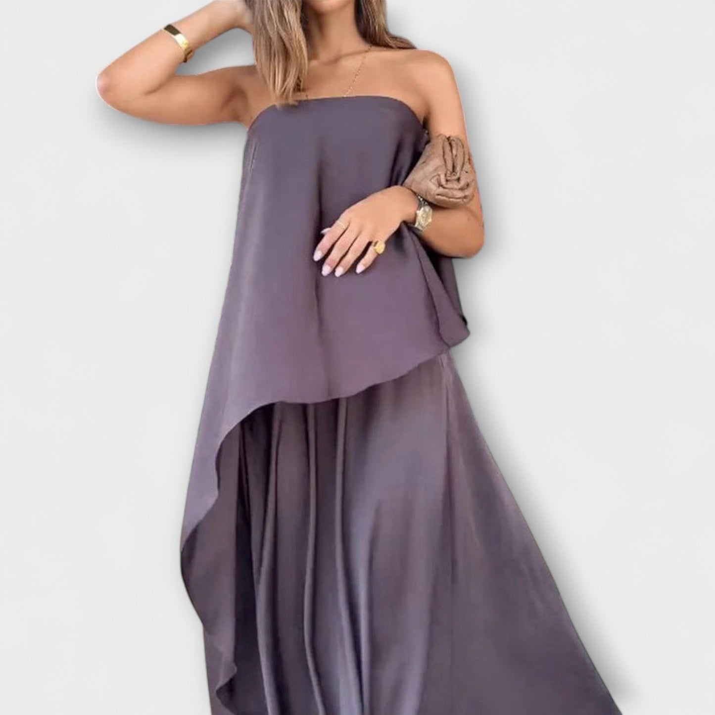 Ruby - Elegancki bezrękawnik bandeau i spódnica