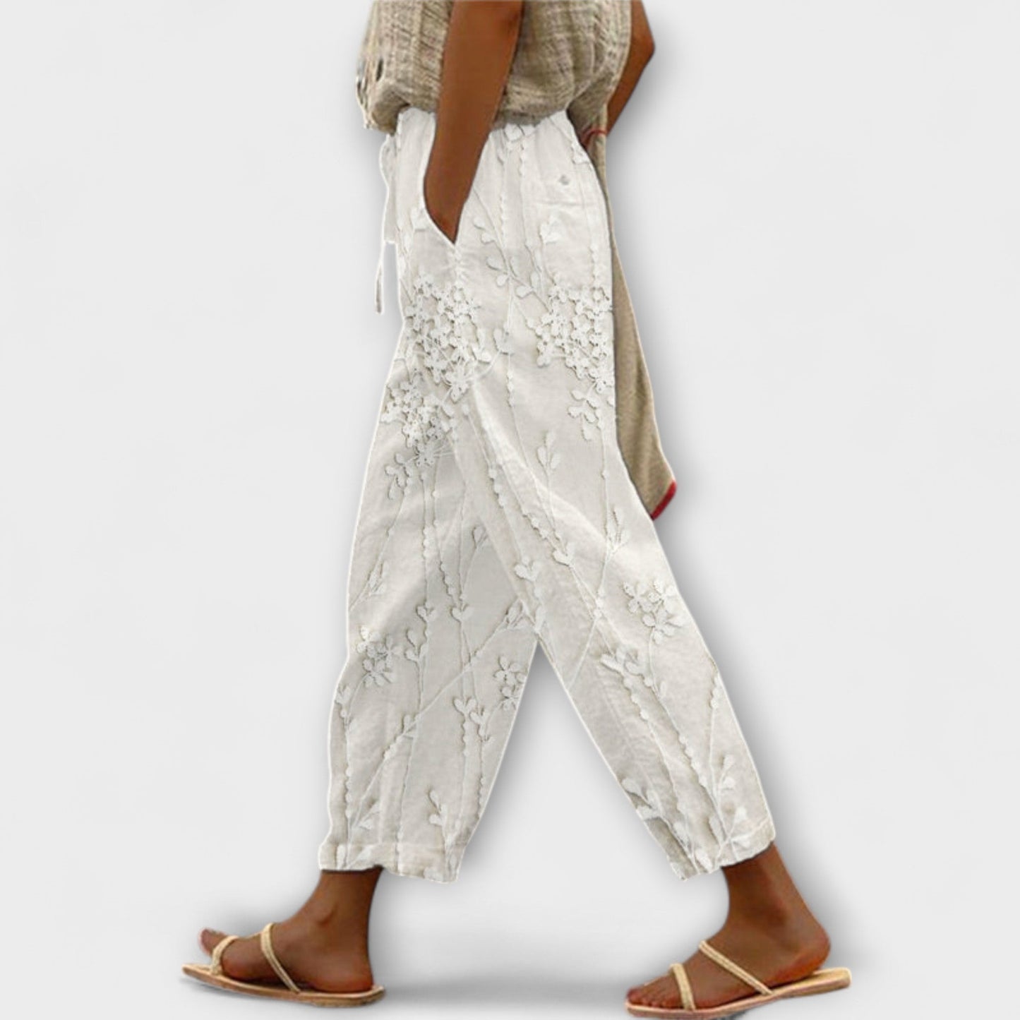 Zoey - Spodnie z motywem winorośli