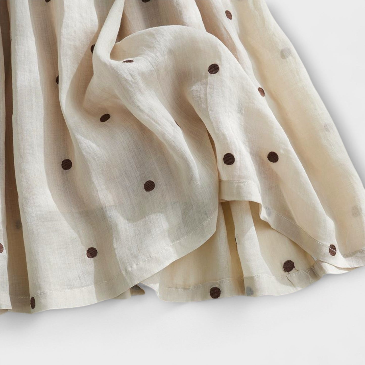 Śmieszna spódnica w kropki z bawełny i lnu