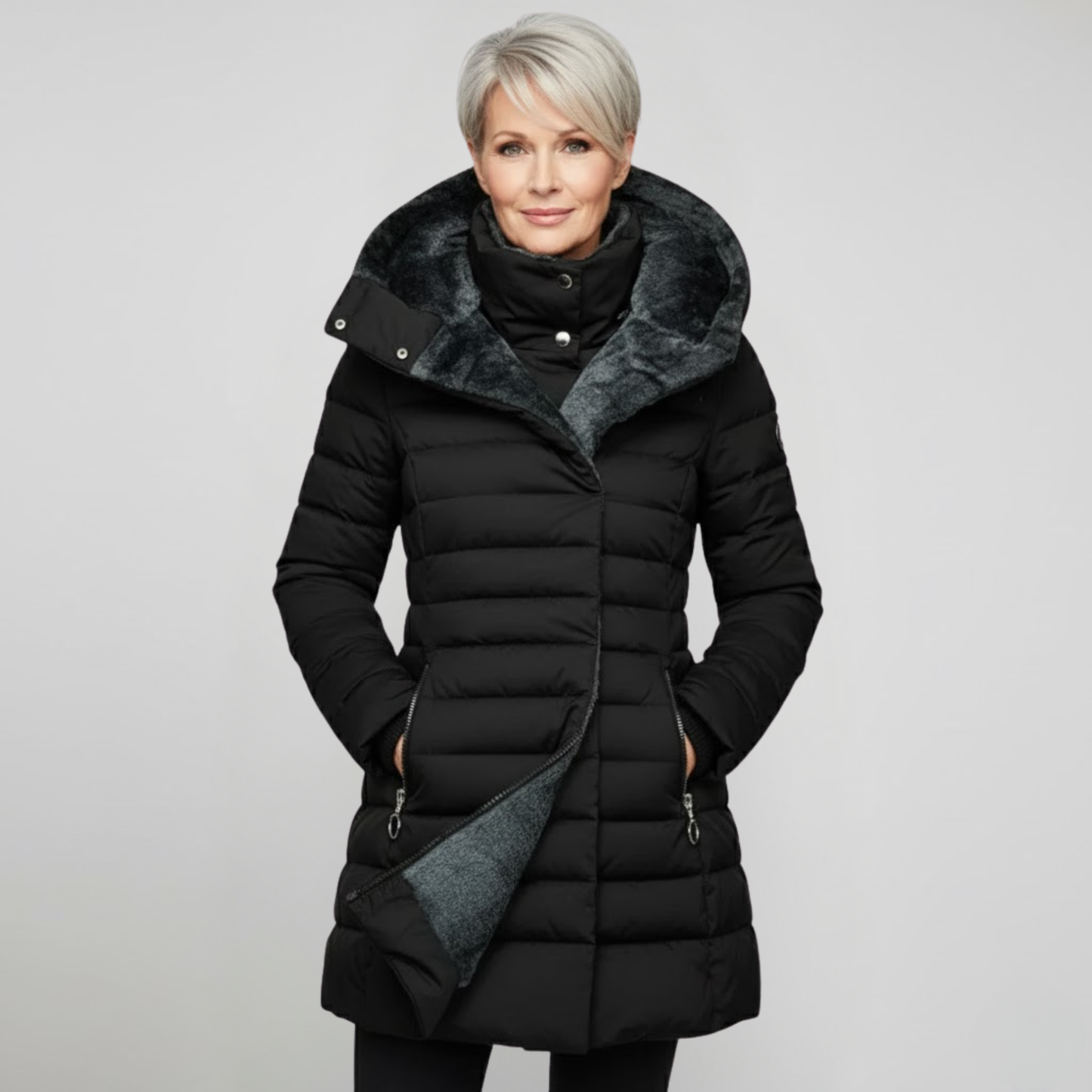 Mia | Ocieplana kurtka zimowa z sztucznym futerkiem