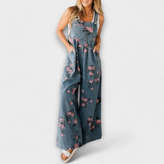 Mirona - Luźne dżinsowe ogrodniczki