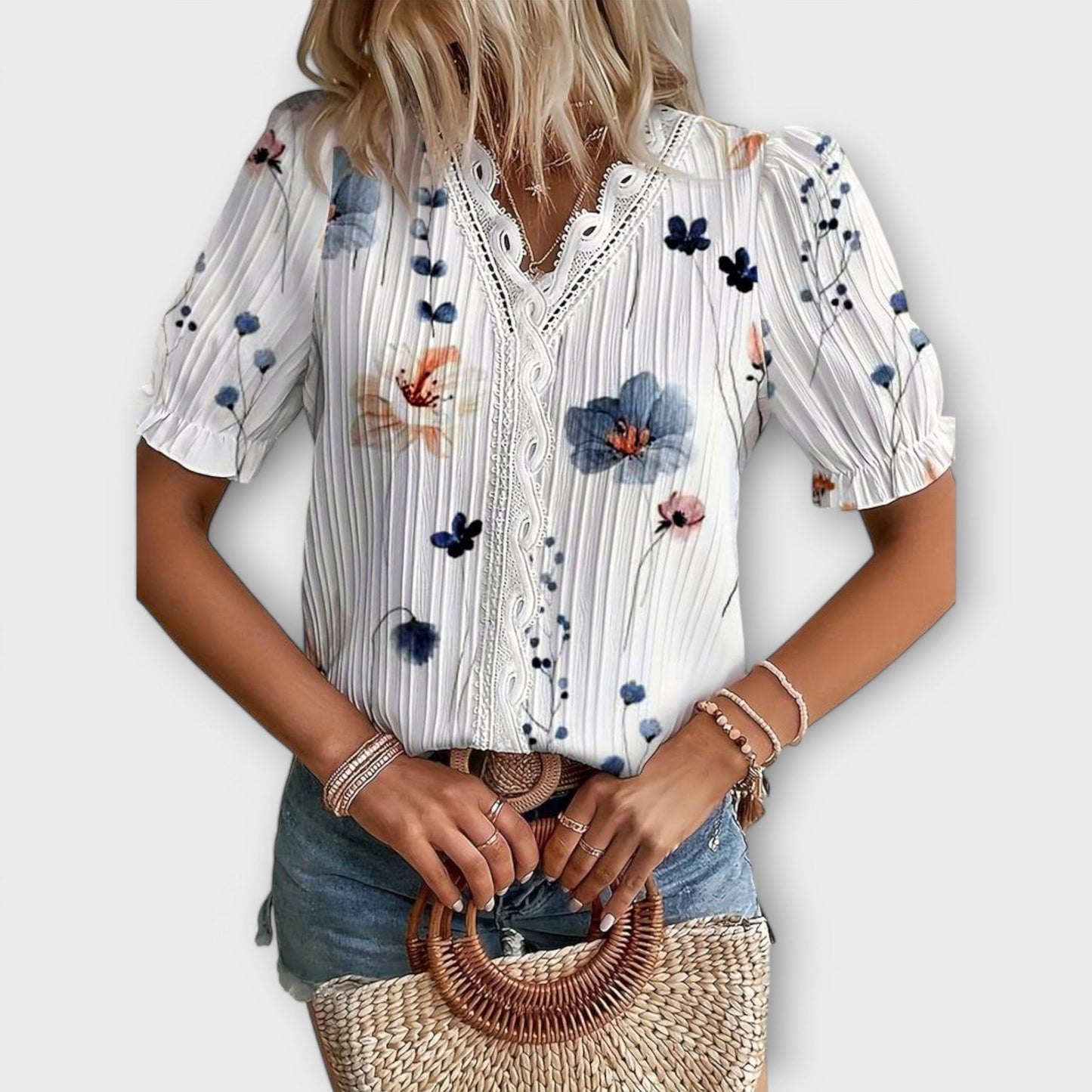 Emily - Stylowa bluzka z dekoltem w serek