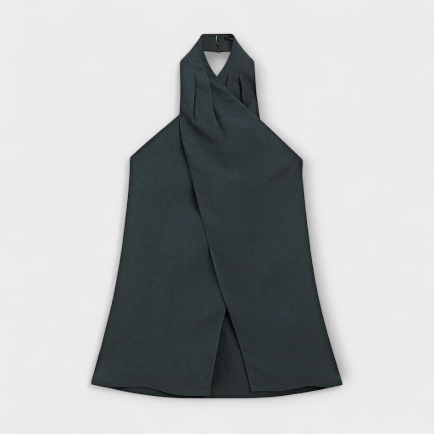 Hannah - Niebieski top na halter z dekoltem z tyłu