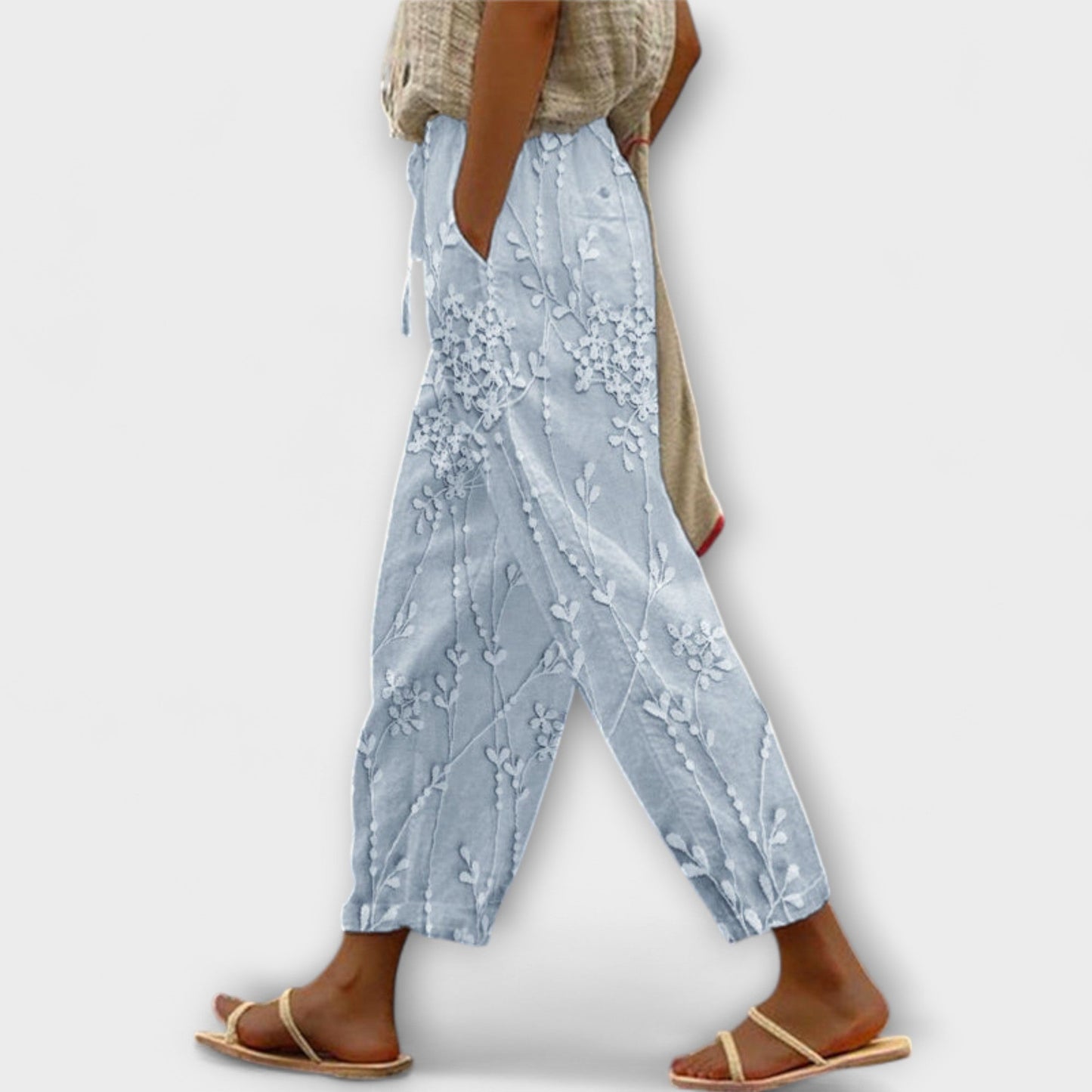 Zoey - Spodnie z motywem winorośli