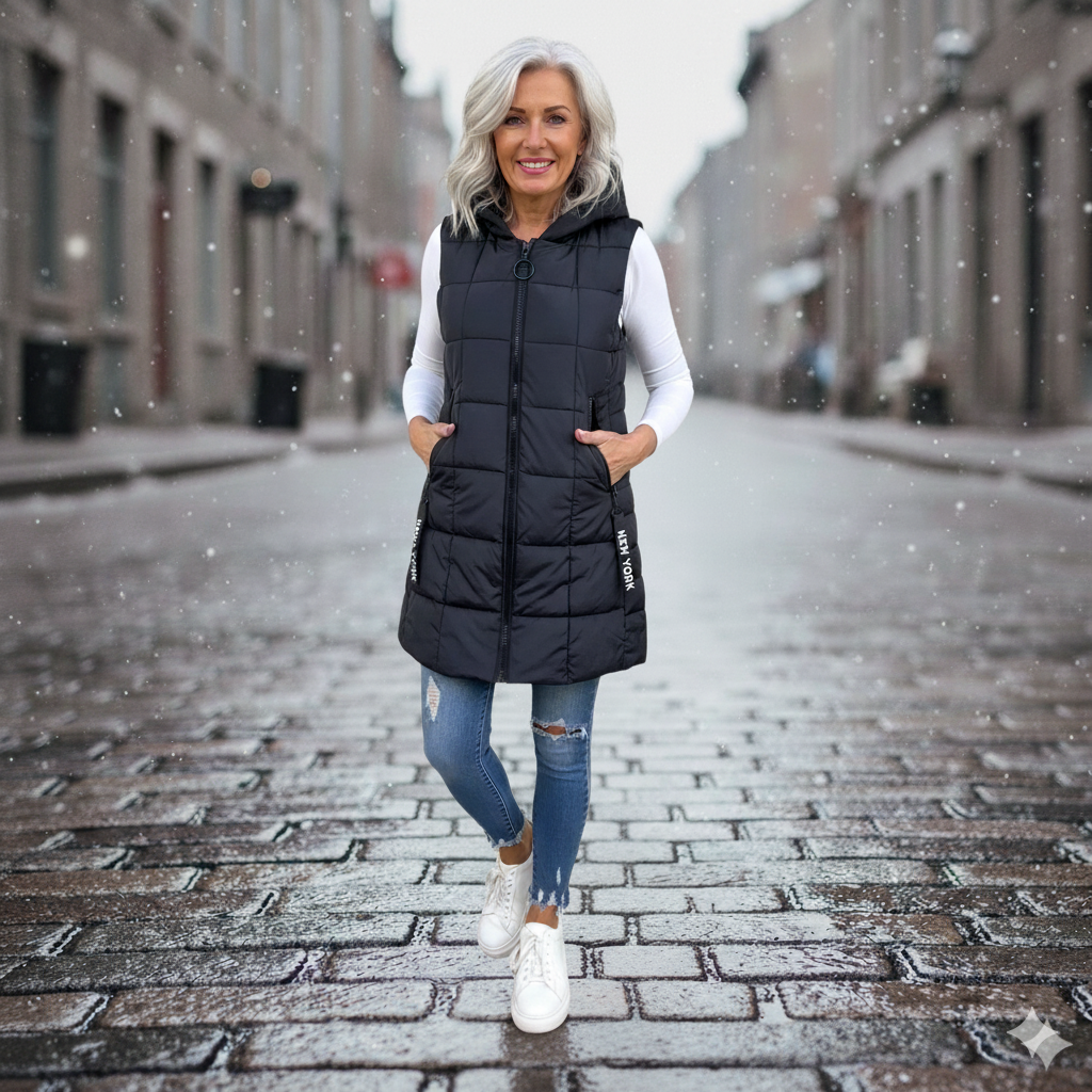 Claudia | Pikowana kamizelka z kapturem