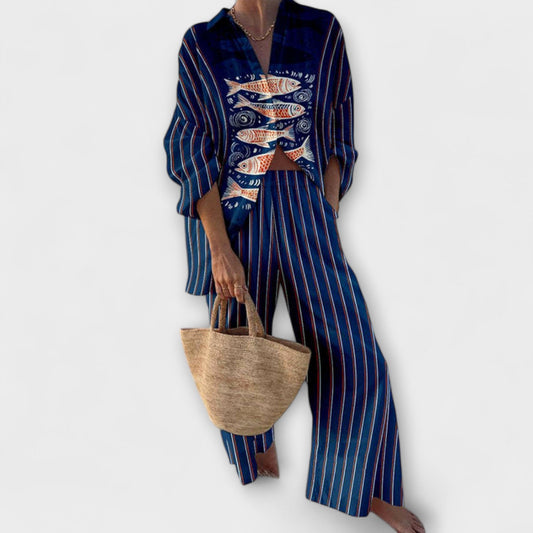 Zairine - Zestaw z niebieskim wzorem Koi