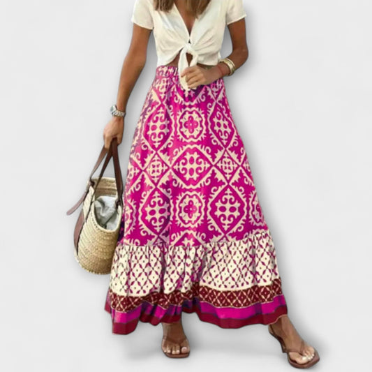 Dagmar - Damska Spódnica Letnia z Wysokim Stanem