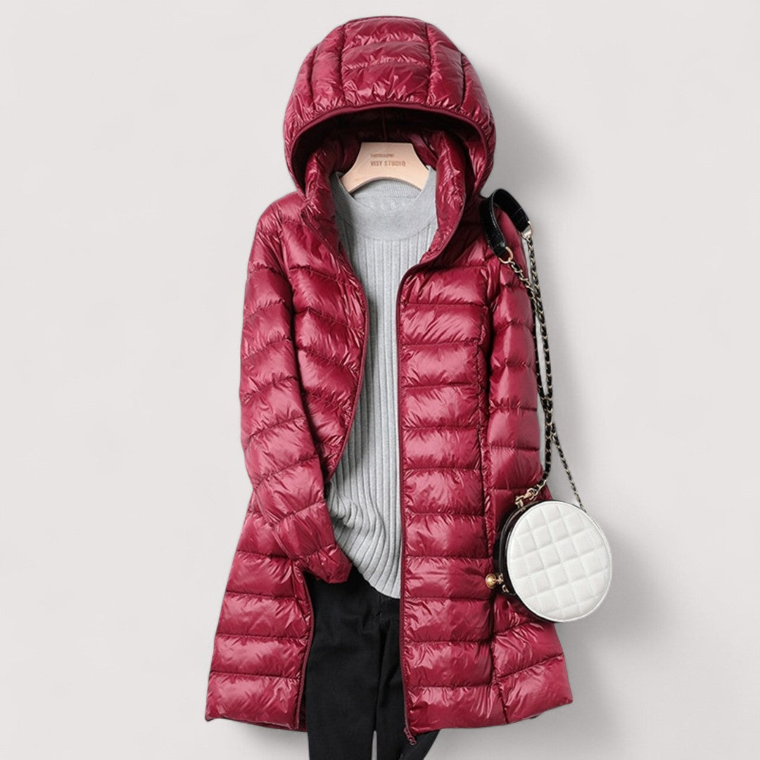 Alexia | Lekki płaszcz puchowy z kapturem
