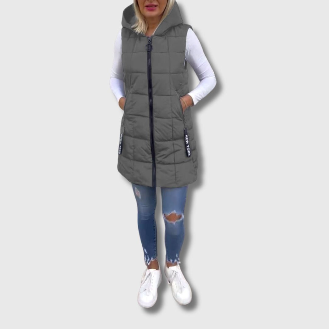 Claudia | Pikowana kamizelka z kapturem