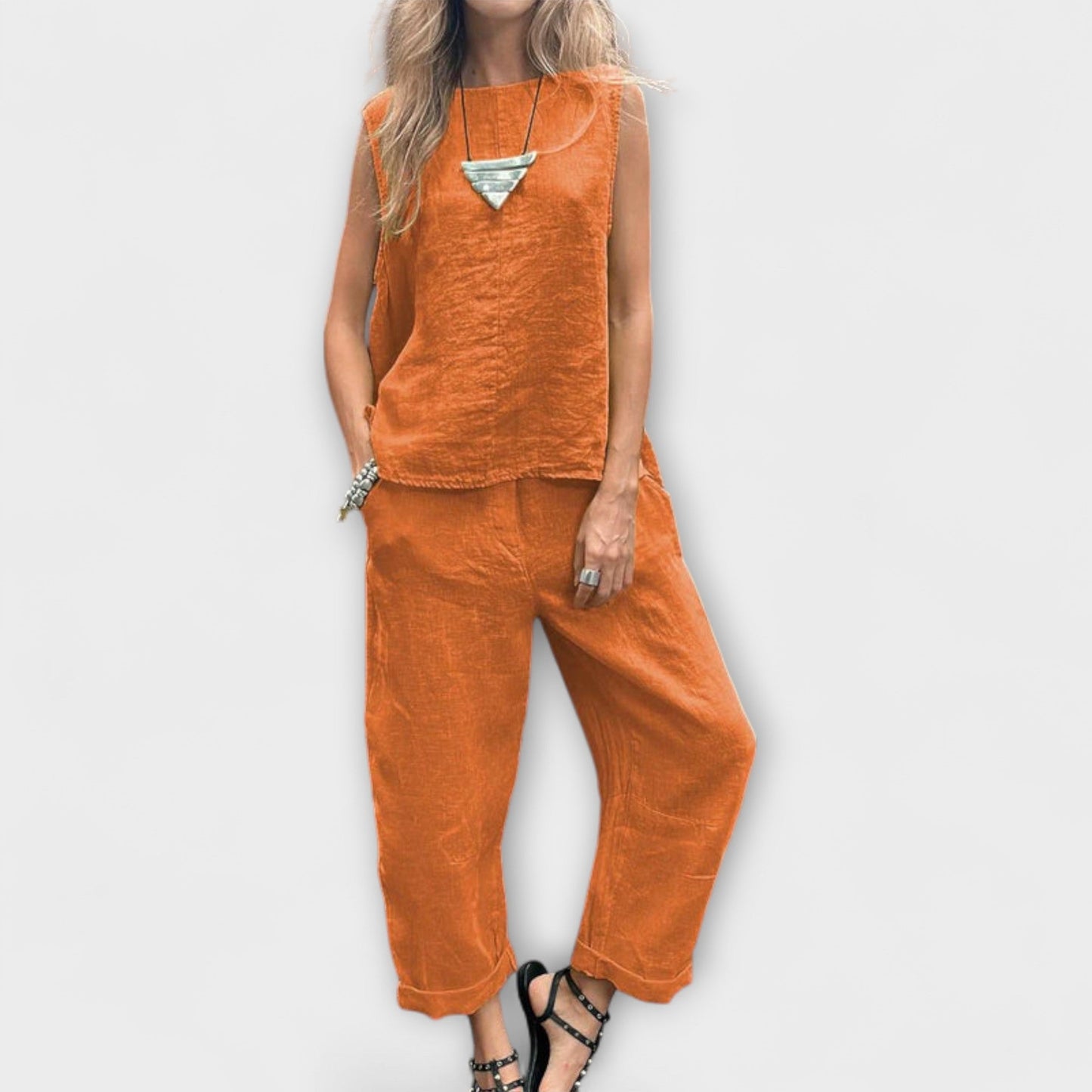 Jennifer - Komfortowy strój z bawełny i lnu