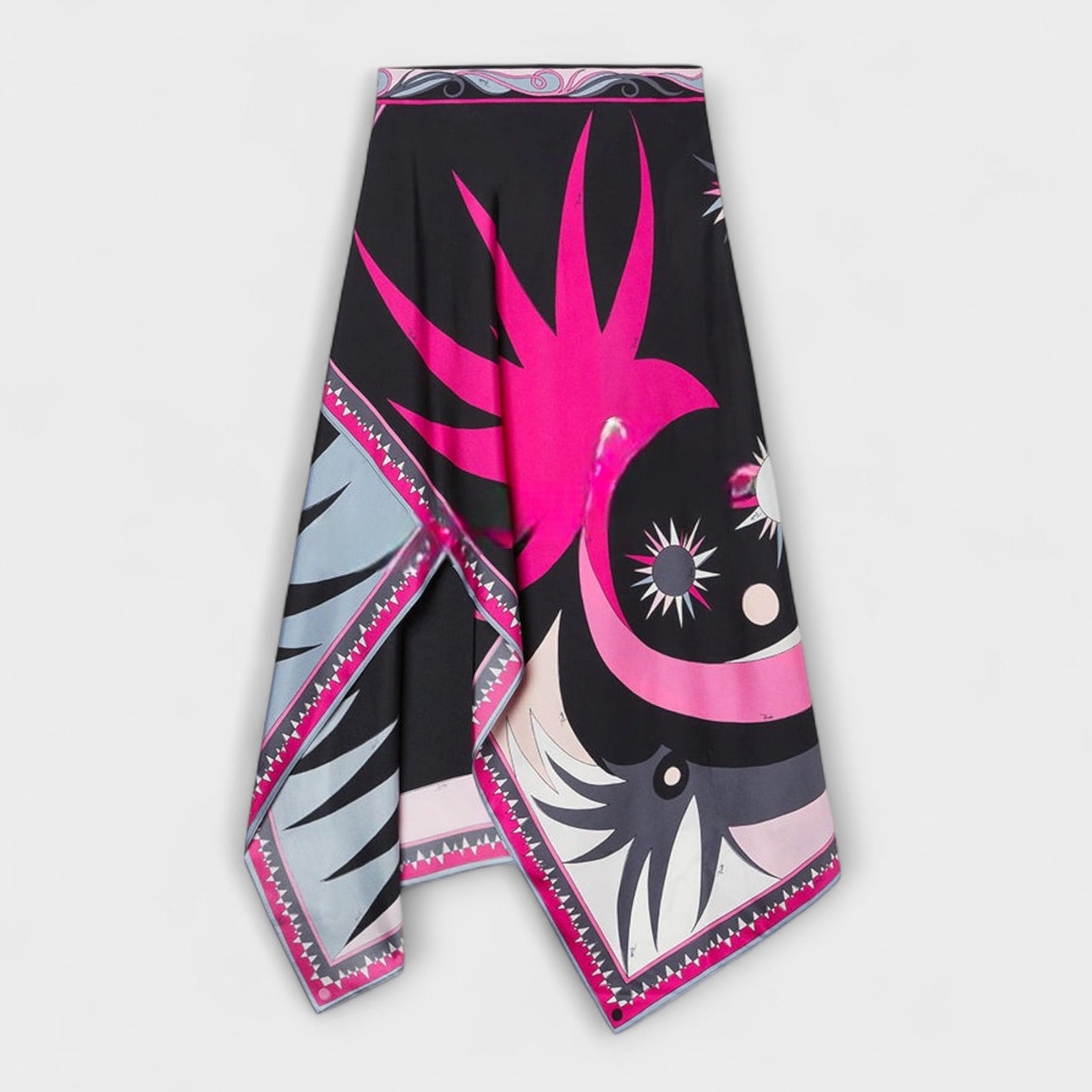 Everly - Zestaw z topem na szyi i asymetryczną spódnicą midi