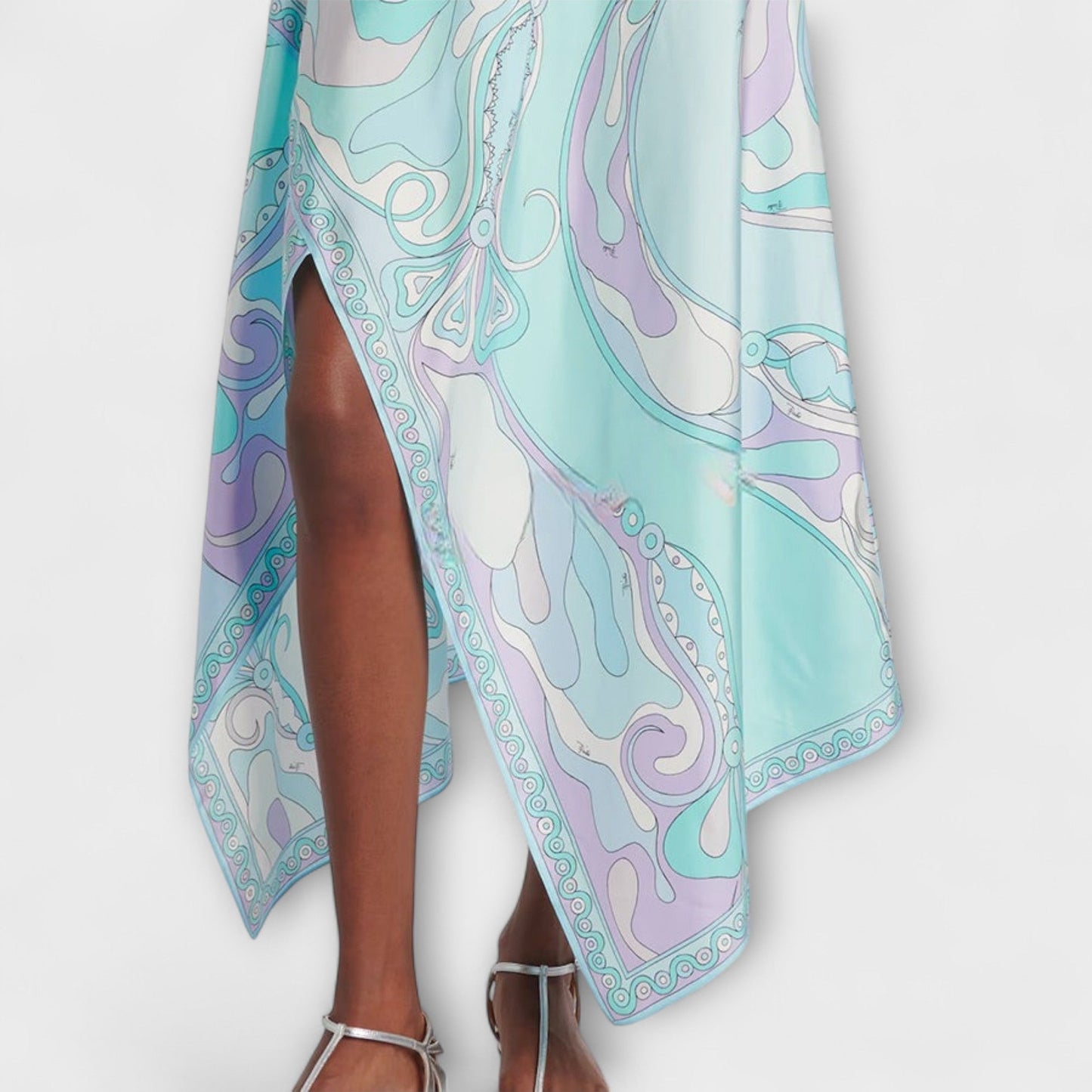 Everly - Zestaw z topem na szyi i asymetryczną spódnicą midi